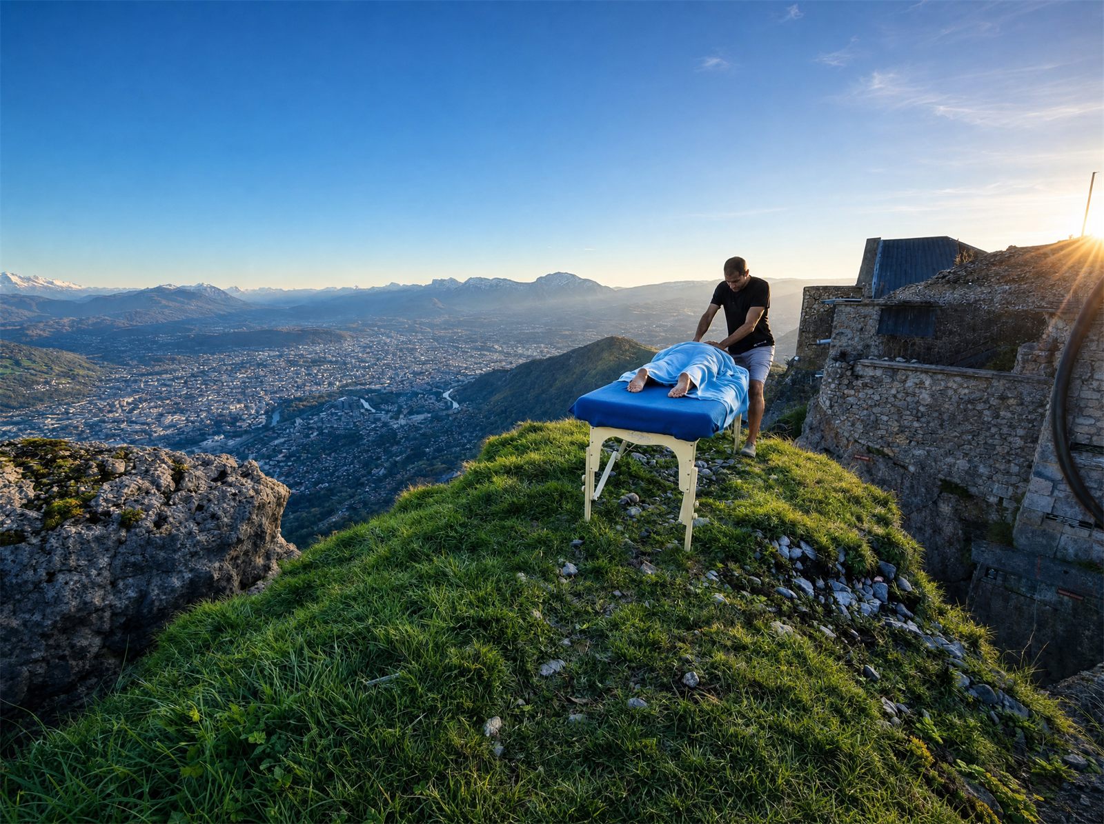 Massage au dessus de la vallée de Grenoble